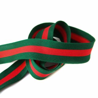Elastikband - Streifen - 30 mm - grün-rot