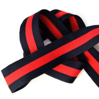 Elastikband - Streifen - 30 mm - navy-rot