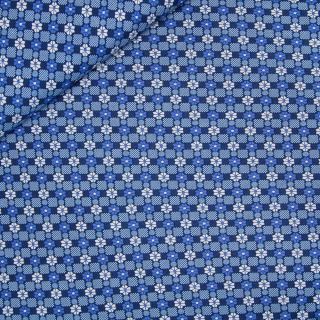 Viskose Stretch - Blütenkacheln - blau