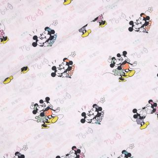 Baumwolle - Mickey und Minnie - sweet - weiß