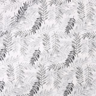 Baumwollvoile - gestempelte Zweige - grau