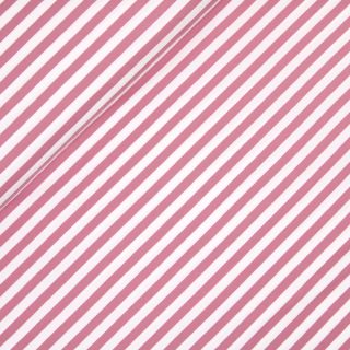 Baumwolljersey - Streifen groß - rosa weiß