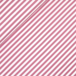 Baumwolljersey - Streifen groß - rosa weiß