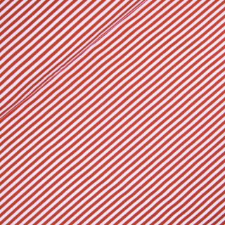 Baumwolljersey - Streifen klein - rot weiß