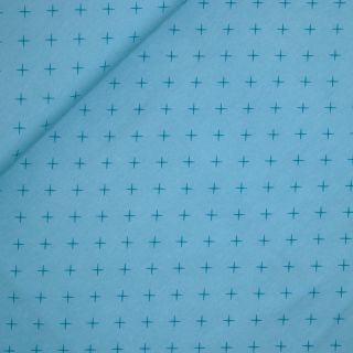 Baumwolljersey - Kreuze - blau