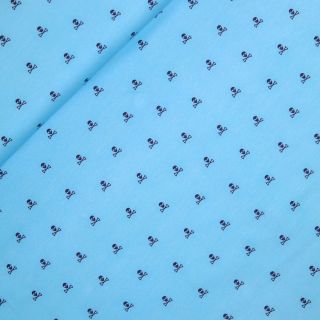 Baumwolljersey - Totenköpfe - blau