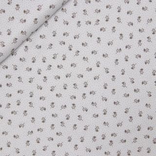 Patchwork - Baumwolle - kleiner Zweig - hellgrau 