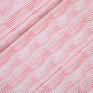 Baumwolljersey - Maritim - Streifen - rot - weiss