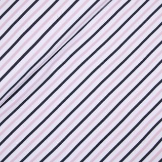 Interlockjersey - Streifen - rosa, blau, weiß