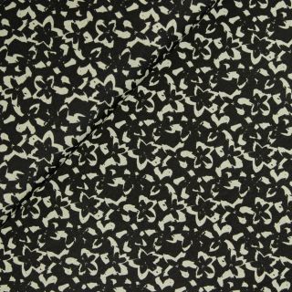 Viskosejersey - Blumen - schwarz
