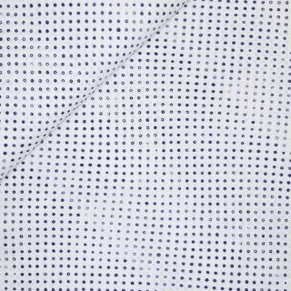 Reines Leinen - Punkte - blau