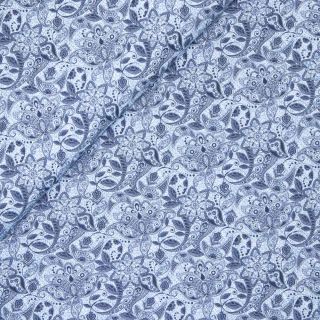 Reines Leinen - Paisley - blau