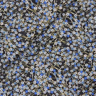 Baumwolle - japanische Blüten - blau
