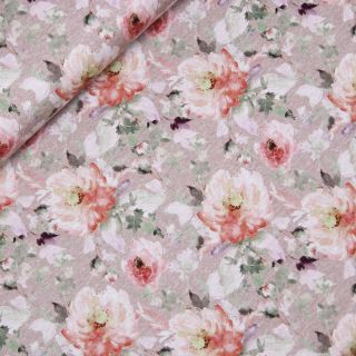 Alpenfleece - zarte Blumen - rosa