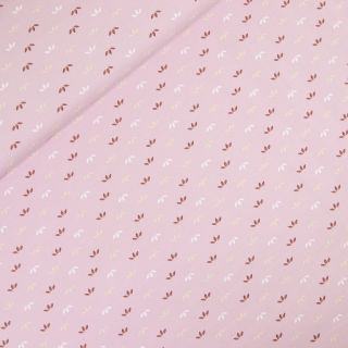 Baumwolljersey - Blätter - rosa