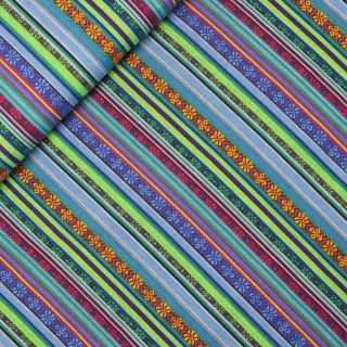 Dekostoff - Jacquard - Retro - Streifen - bunt