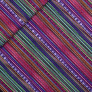 Dekostoff - Jacquard - Retro - Streifen - bunt