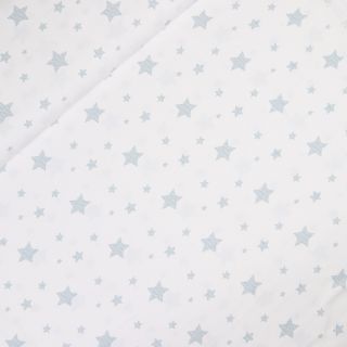 Baumwolljersey - Baby - Sterne - blau - weiß 
