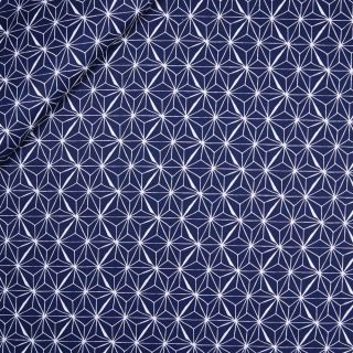 Baumwolle - beschichtet - abstraktes Hexagon - blau