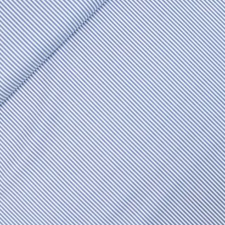 Baumwolle - Blusenstoff - SE - feiner Streifen 0,2 mm - hellblau - weiss