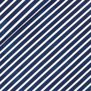 Viskosejersey - Streifen - jeansblau - weiss