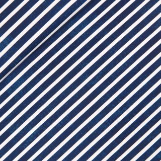 Viskosejersey - MC - Streifen - jeansblau - weiss