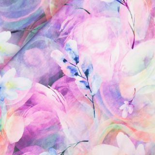 Viskosejersey - zarte Blüten in Pastell - bunt
