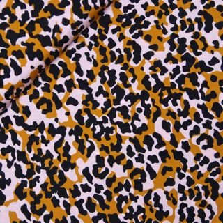 Viskose - Satin - Leo - schwarz - camel - beige