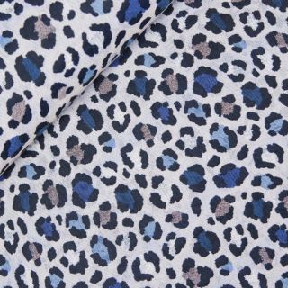 Woll - Jacquard - Leo - Jeansblau