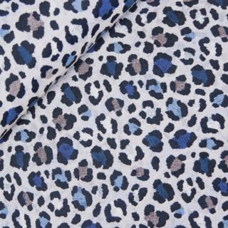 Woll - Jacquard - Leo - Jeansblau