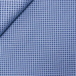 Baumwolle - kleine Kreise -  dunkelblau - weiss - jeansblau