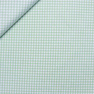 Baumwolle - kleine Kreise -  weiss - hellgrün - lindgrün