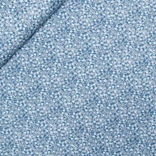 Baumwolle - kleine Äste - jeansblau - weiss - blau