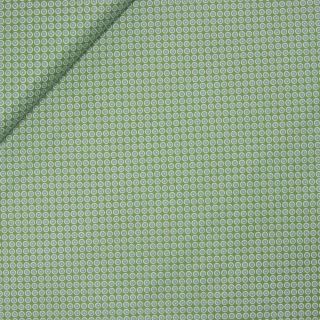 Baumwolle - kleine Kreise - hellgrün - weiss - grün