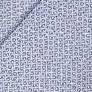 Baumwolle - kleine Kreise - weiss - dunkelblau - jeansblau