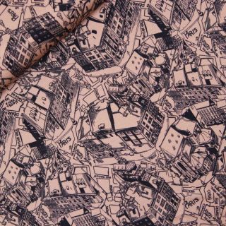 Viskosejersey - Paris - mokka - schwarz