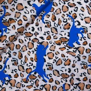 Satin - MC - Leopard - sand - cognac - royalblau