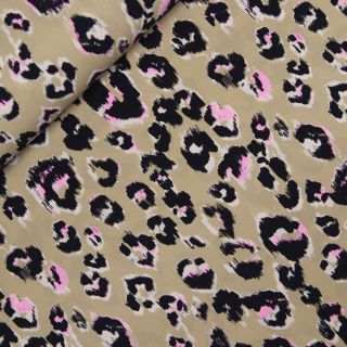 Travelstoff - MC - Leo - camel - schwarz - pink