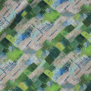 Patchwork - Baumwolle - moderne Pinselstriche - grün