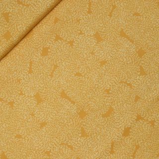Patchwork - Baumwolle - gestrichelte Kreise - gelb