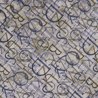 Patchwork - Baumwolle -  nostalgische Buchstaben - creme