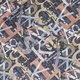 Patchwork - Baumwolle - Alphabetica - grau