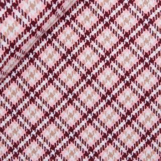 Mantelstoff - Karo - wollweiss - dunkelrot - rosa - beige