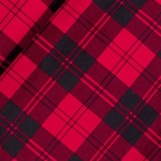 Baumwolle - Blusenstoff - Flanell - Karo - rot - schwarz