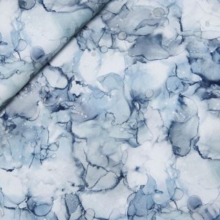 Patchwork - Baumwolle - Alcohol Ink - Farbverlauf - blau