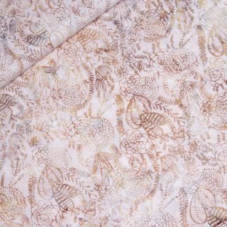 Patchwork - Baumwolle - handgebatikt - Ornament - beige