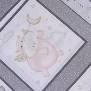 Patchwork - Baumwolle - Himmlische Tierchen - grau 