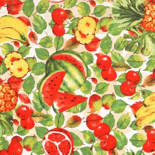 Dekostoff -  Obstkorb - rot - gelb