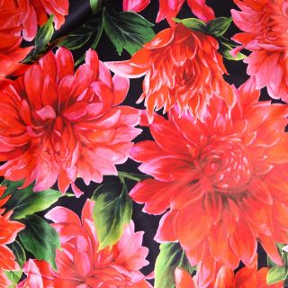 Seidenstretch - Dahlien - rot