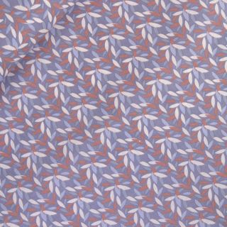 Baumwolle - Blattmosaik - grau- hellblau - beige